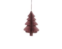 Kersthanger papieren boom 15 cm velvet pink