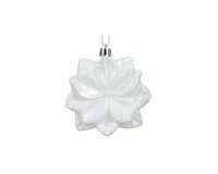 Kersthanger bloem 9 cm wit