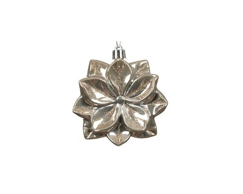 Kersthanger bloem 9 cm zilver