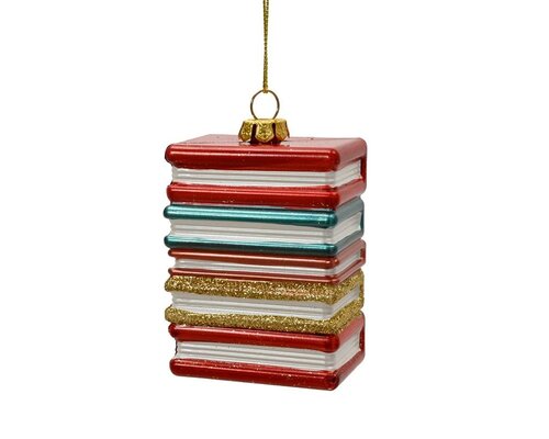 Kersthanger boeken stapel multi