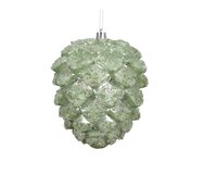 Kersthanger licht groen glitter 14 cm