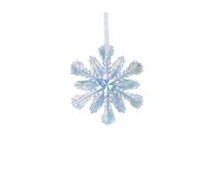 Kersthanger sneeuwvlok kunststof 11 cm blauw