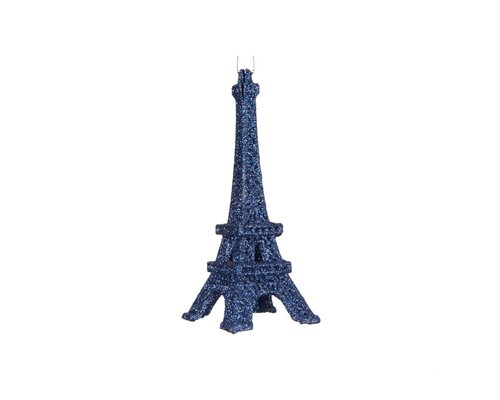 Kersthanger eiffeltoren 14,5 cm blauw