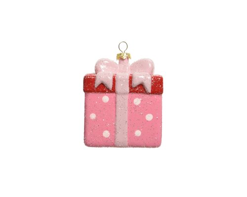 Kersthanger cadeau roze