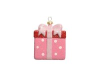 Kersthanger cadeau roze