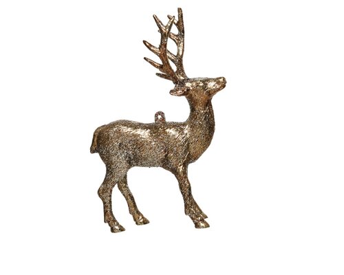 Kersthanger kunststof hert 14 cm truffel
