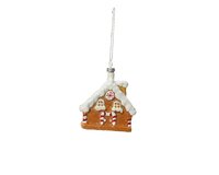 Kersthanger huis wit dak 12 cm