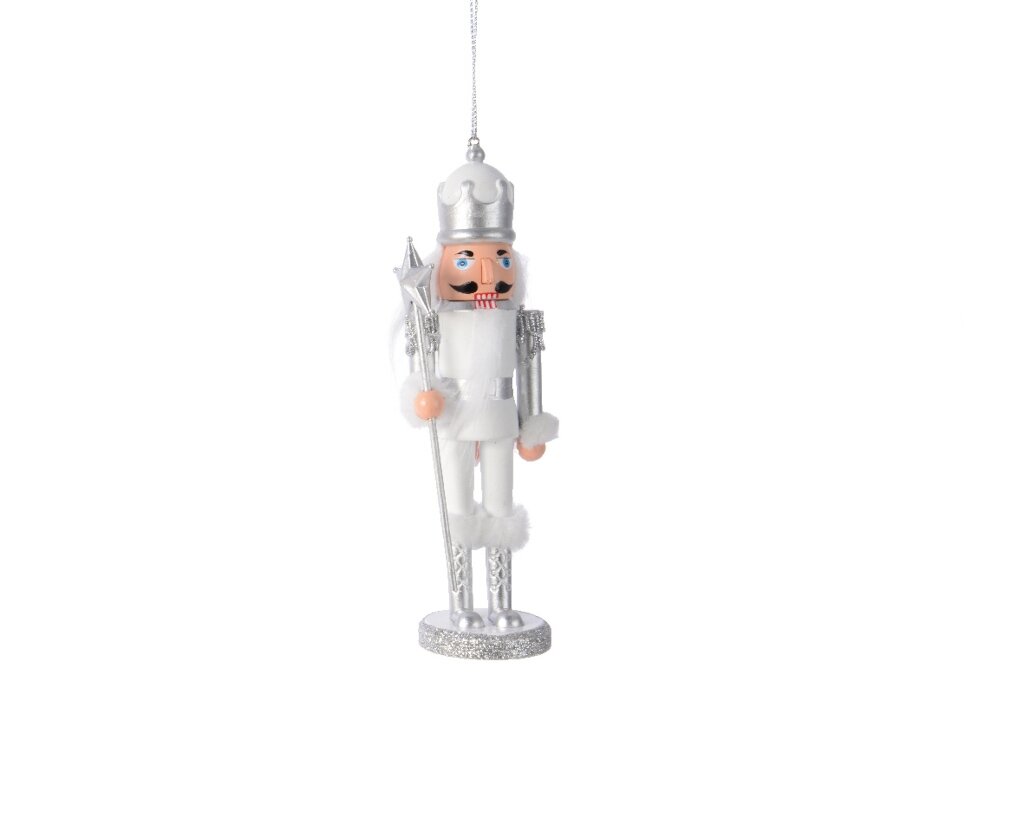 Kersthanger notenkraker winter wit 17 cm