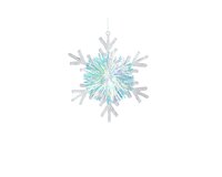 Kersthanger sneeuwvlok grof 10 cm iris transparant