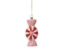 Kersthanger snoep 12.5 cm roze