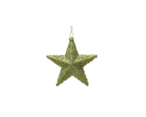Kersthanger ster 12,5 cm warm pistachio
