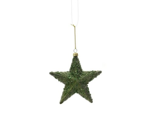 Kersthanger ster 12,5 cm pine green