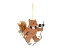 Kerst hanger vos op ski's 11 cm