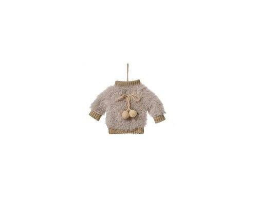 Kersthanger trui 20 cm licht bruin