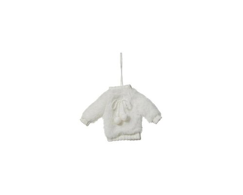 Kersthanger trui 20 cm wit