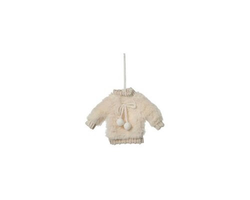 Kersthanger trui 20 cm wol wit