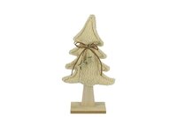 Kerstboom stof 37 cm crème