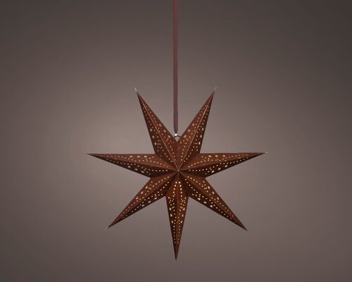 Papieren kerstster led 58 cm bruin