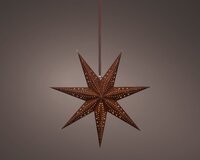 Papieren kerstster led 58 cm bruin