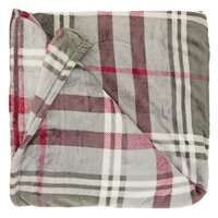 Unique Living plaid victor 200 x 150 cm grijs / rood ruit