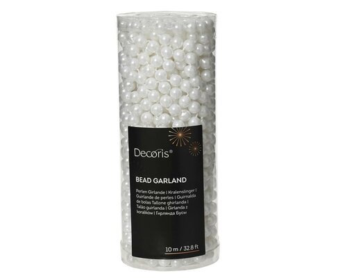 Plastic kralenslinger winterwit 10 meter - afbeelding 1