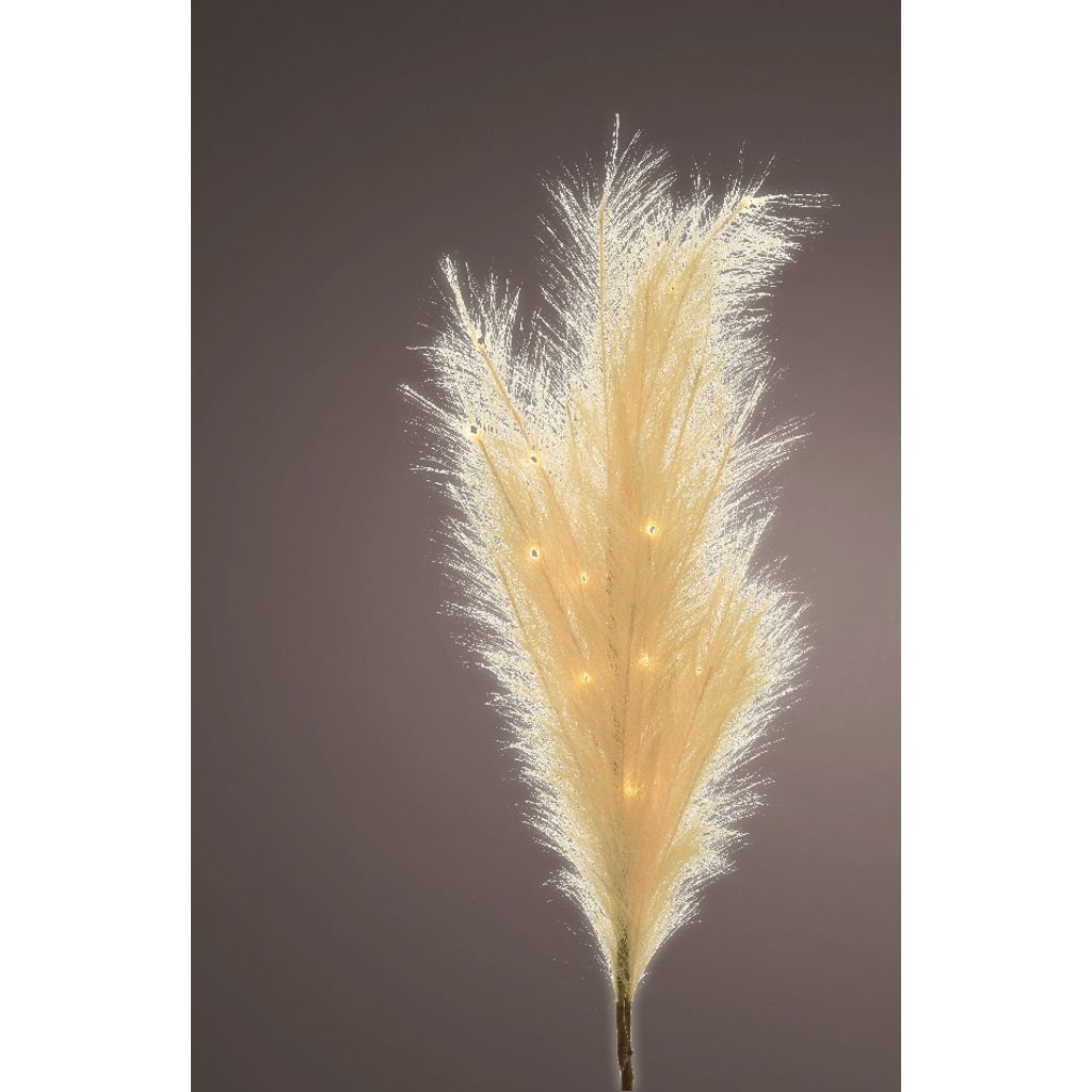 Pluim met microled 118 cm 15 lamps cream