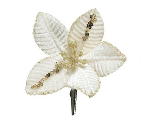 Poinsettia fluweel cream 10 cm