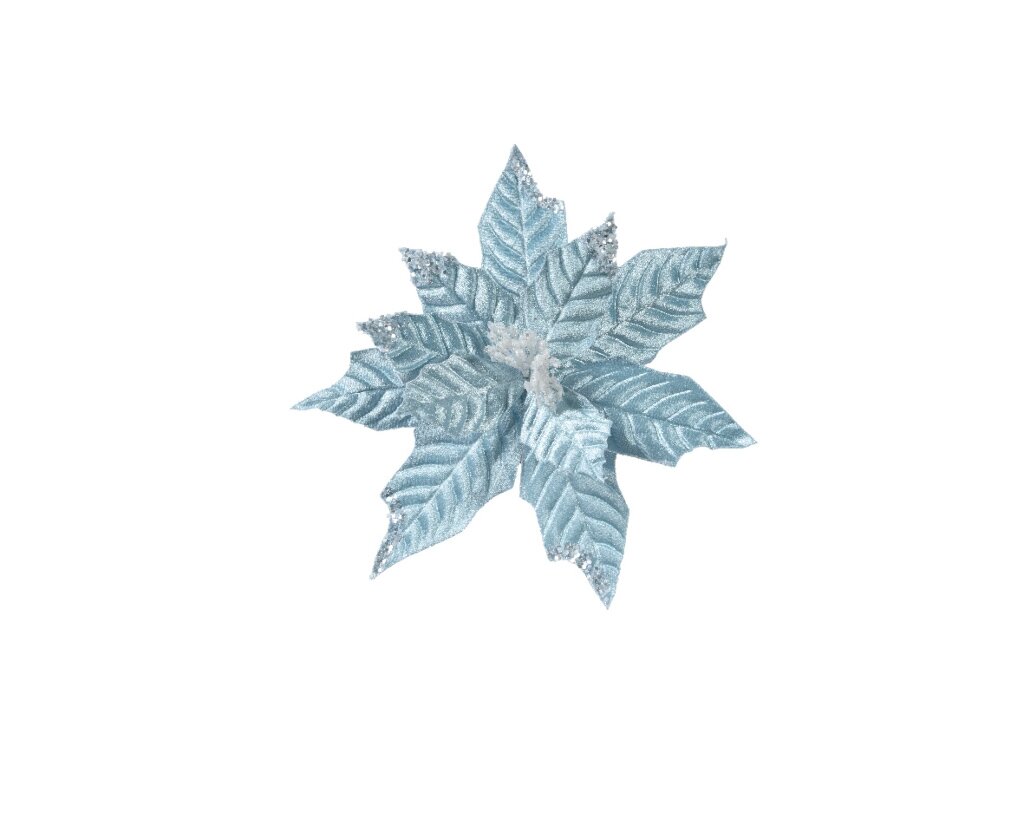 Poinsettia polyester 34 cm heideblauw