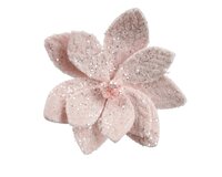 Poinsettia op clip 10 cm zacht roze