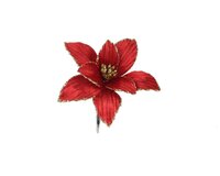 Poinsettia fluweel 13 cm kerstrood