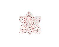 Poinsettia op clip fluweel 22 cm wit