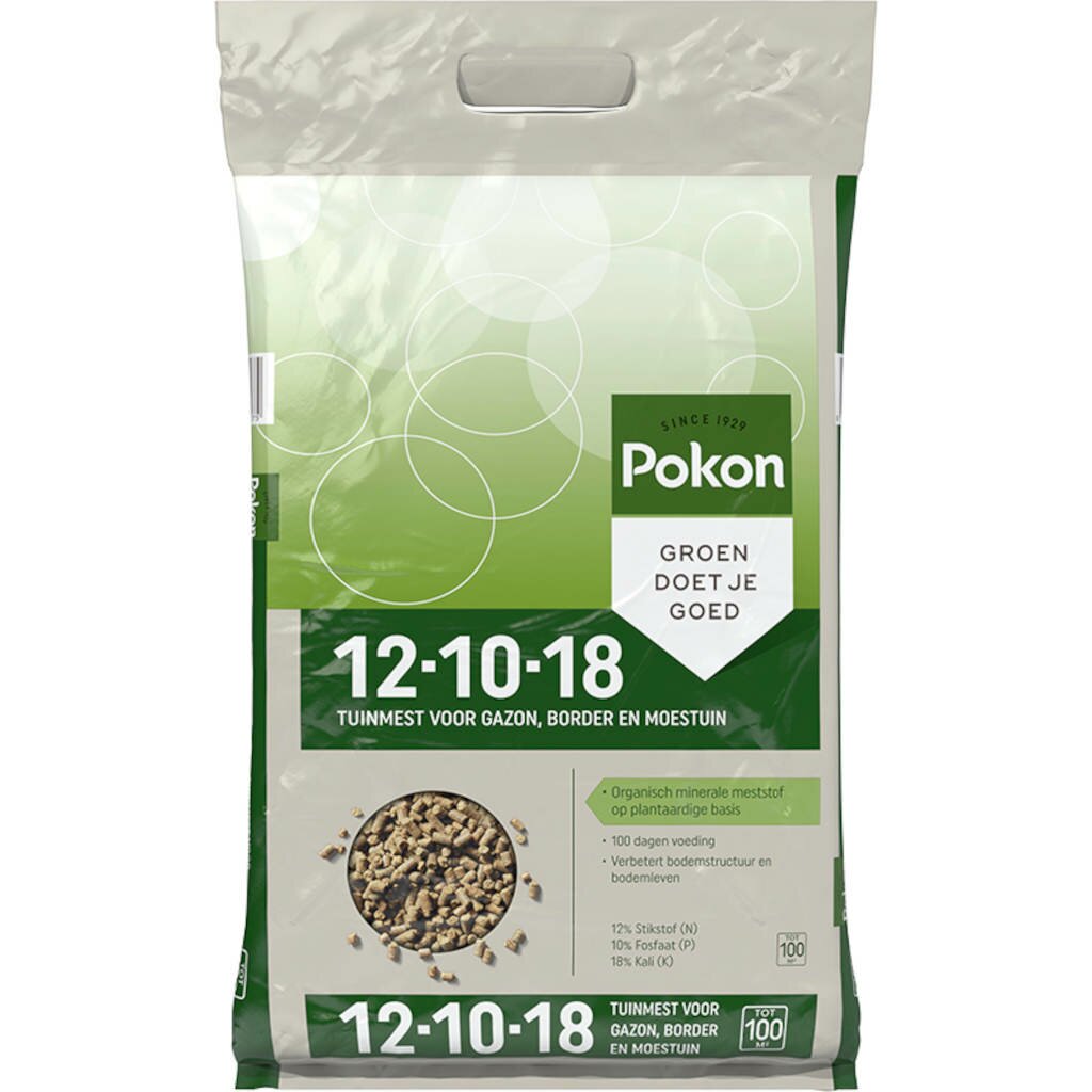 Pokon Tuinmest 12-10-18 - 3,75kg - Organisch minerale meststof (universeel) - Voor border, gazon en moestuin - Tot 100m2