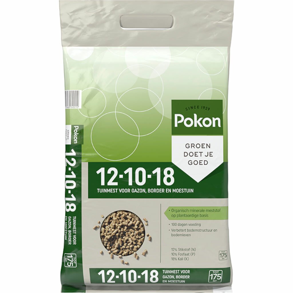 Pokon Tuinmest 12-10-18 - 6,75kg - Organisch minerale meststof (universeel) - Voor border, gazon en moestuin - Tot 175m2