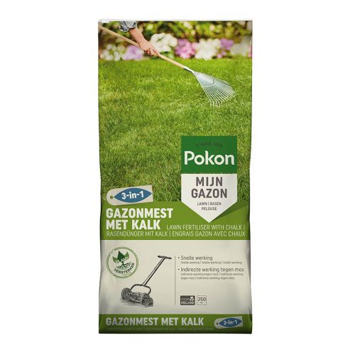 Pokon gazonmest met kalk 3-in-1 250 m2