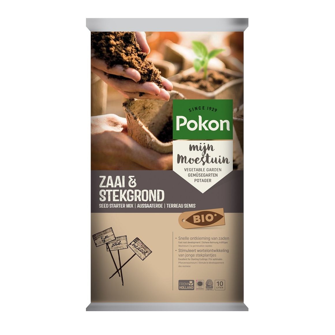 Zaai-& stekgrond Pokon 10 liter