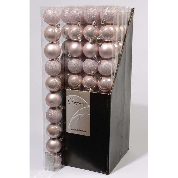 10 onbreekbare kerstballen poeder roze