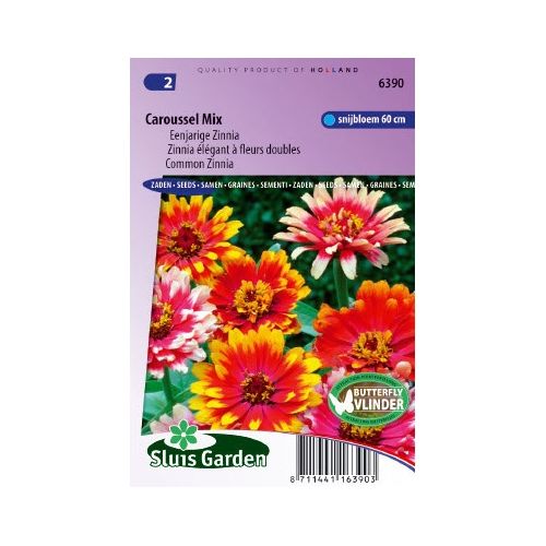 Zinnia Elegans zaden Caroussel mix