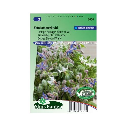 Borage zaden blauw en wit