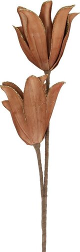 Kunstbloem protea met glitter 87 cm bruin
