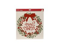 Raam sticker 38 x 42 cm rood strik