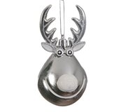 Rendier kunststof hang 11.5 cm zilver