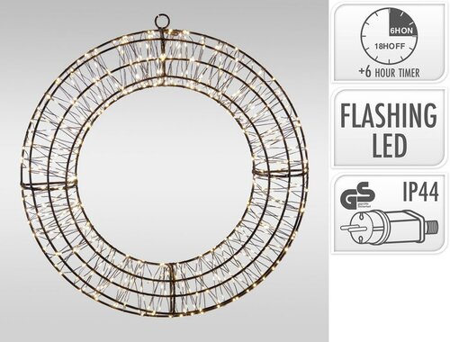 Verlichte ring 38 cm warm wit