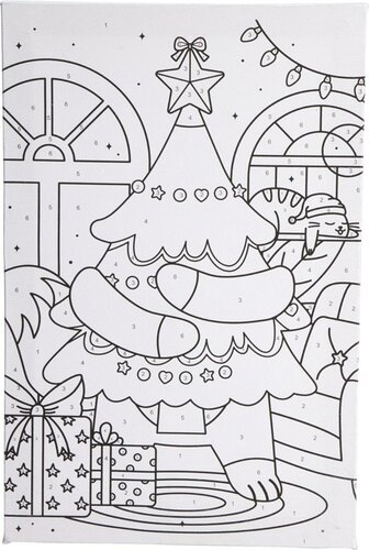 Verfset op nummer kerstboom - afbeelding 1