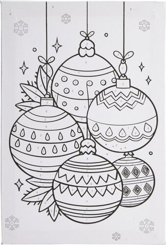 Verfset op nummer kerstballen - afbeelding 1