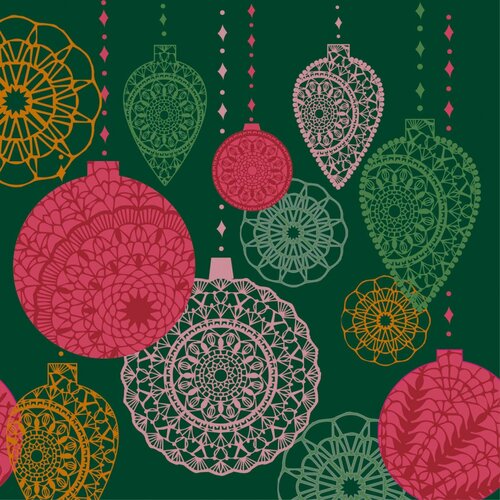 Duni servetten opulent baubles 33x33 cm