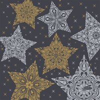 Duni servetten snowstars black 33x33 cm