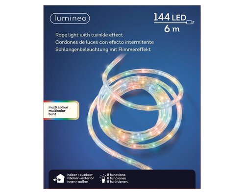Slangverlichting led rope 6 meter multicolour twinkel - afbeelding 2