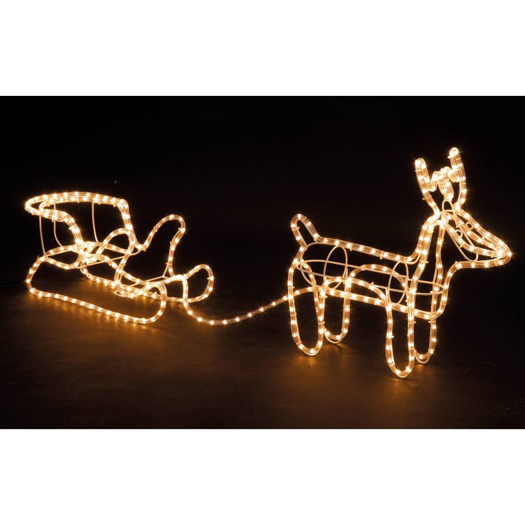Slangverlichting rendier met slee