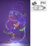 Verlichte sneeuwpop 90 cm multi colour
