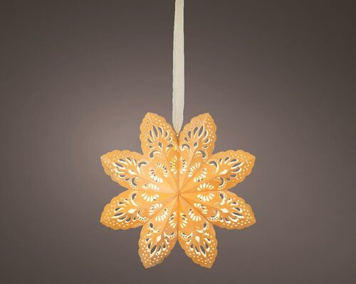 Papieren sneeuwvlok lamp 50 cm goud
